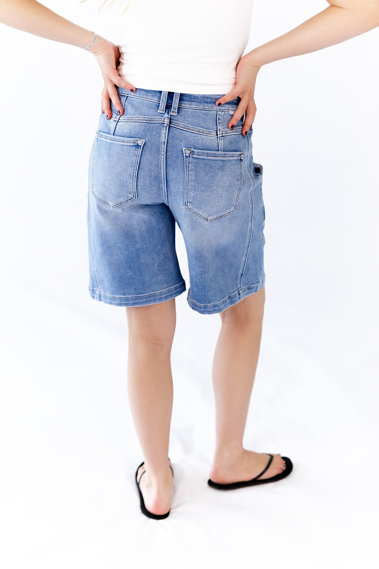 Andi Slouchy Seam Denim Shorts