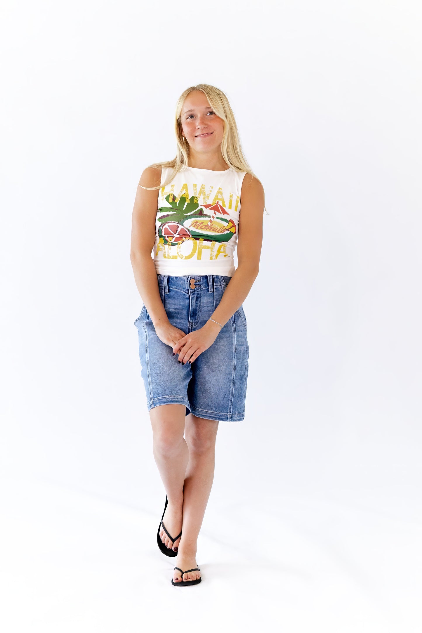 Andi Slouchy Seam Denim Shorts