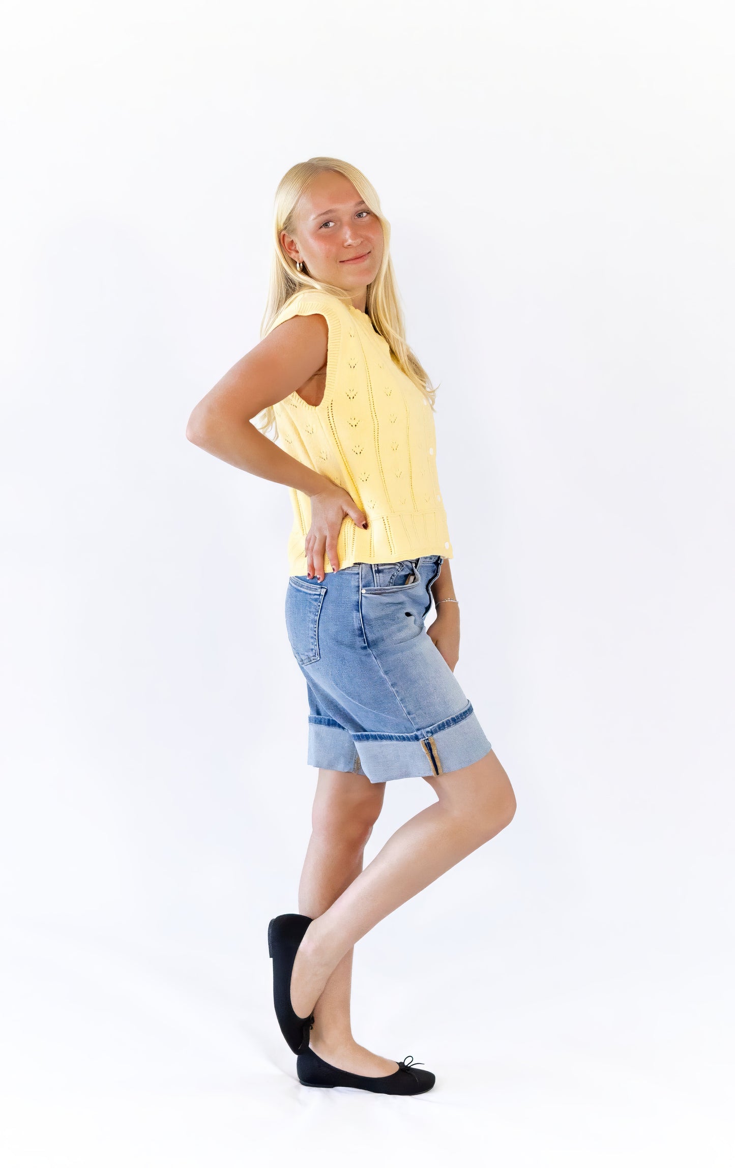 Kathy Cuffed Denim Shorts