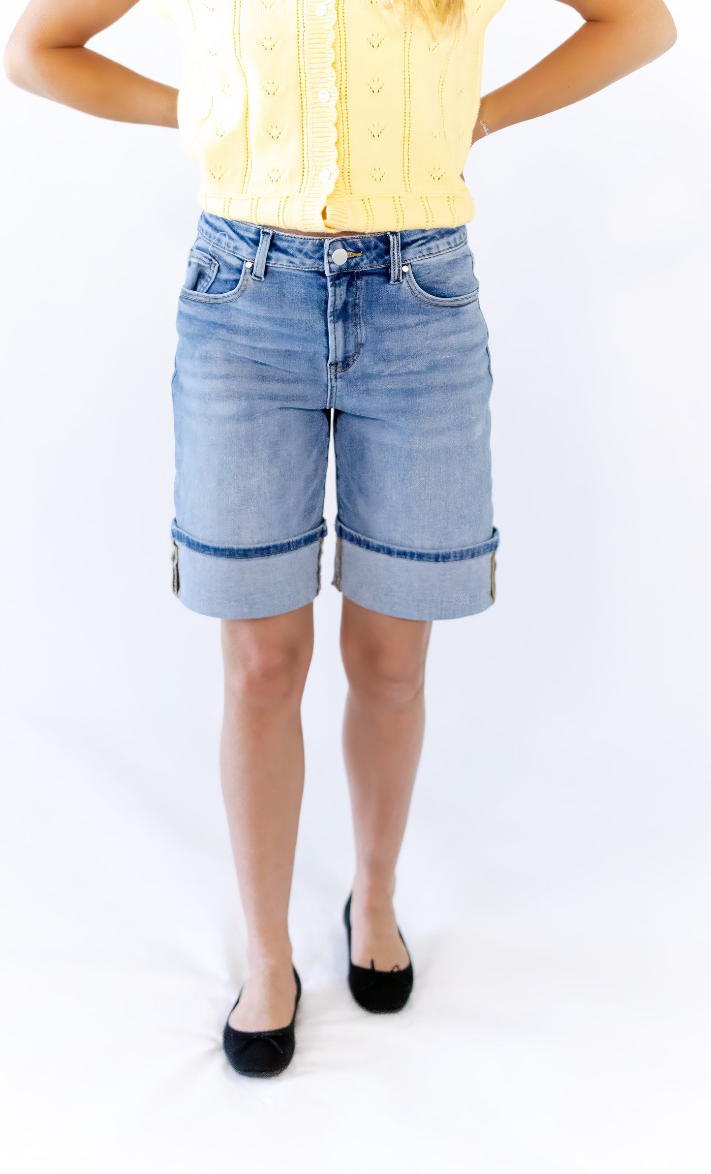 Kathy Cuffed Denim Shorts