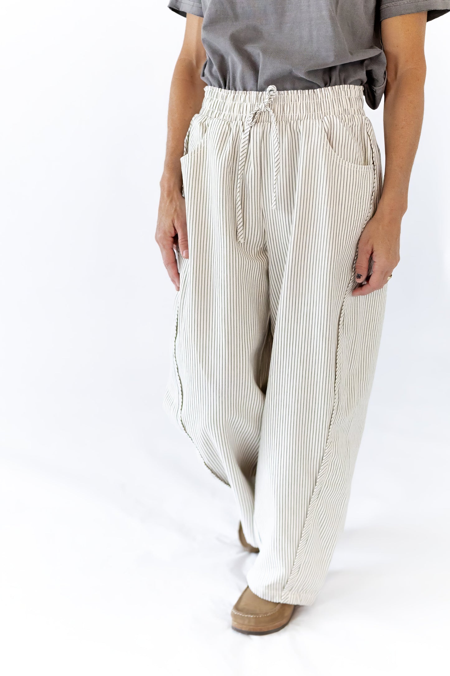 Lucia Striped Tie Waist Pants