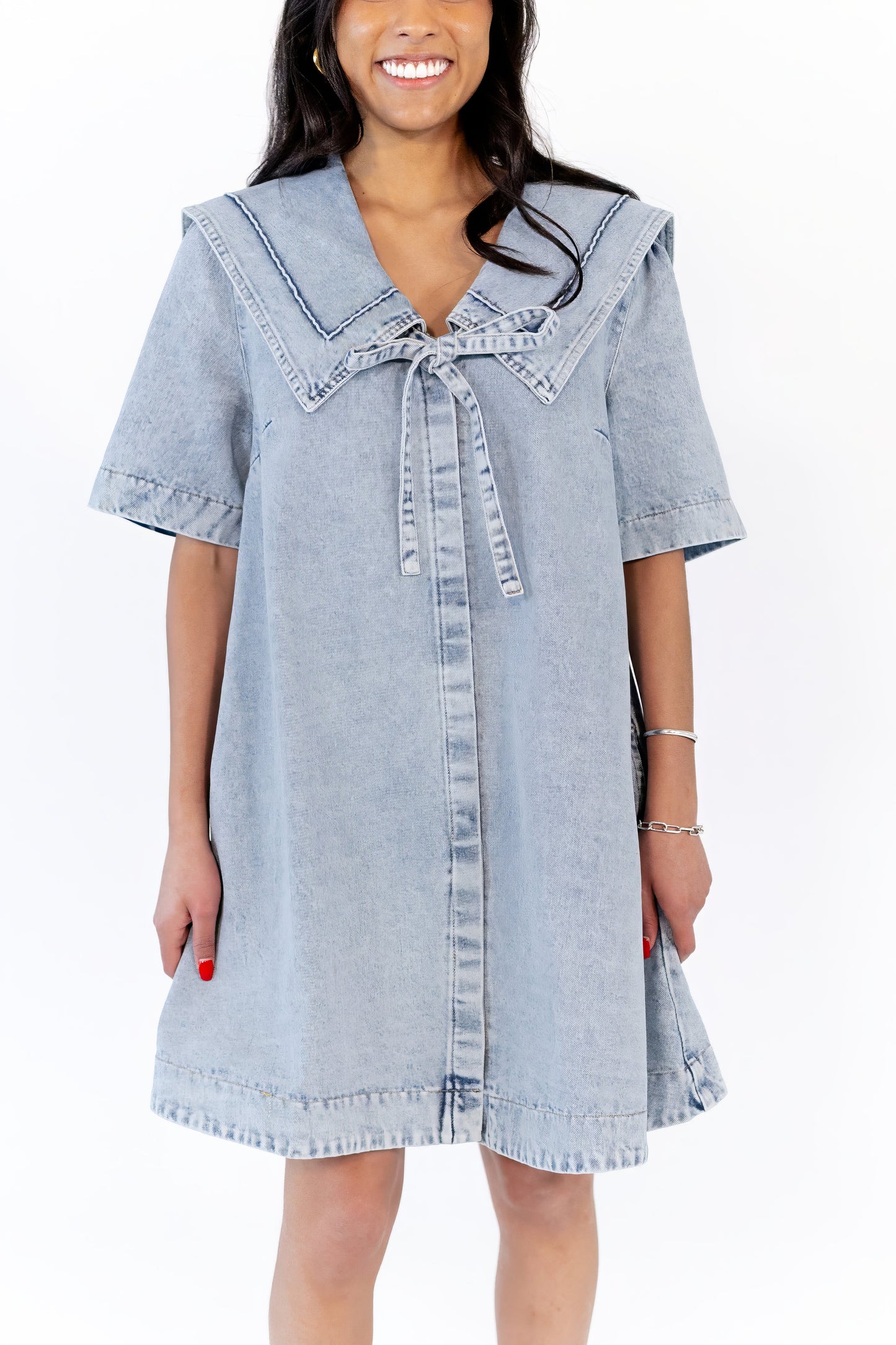 Silvia Collared Denim Dress