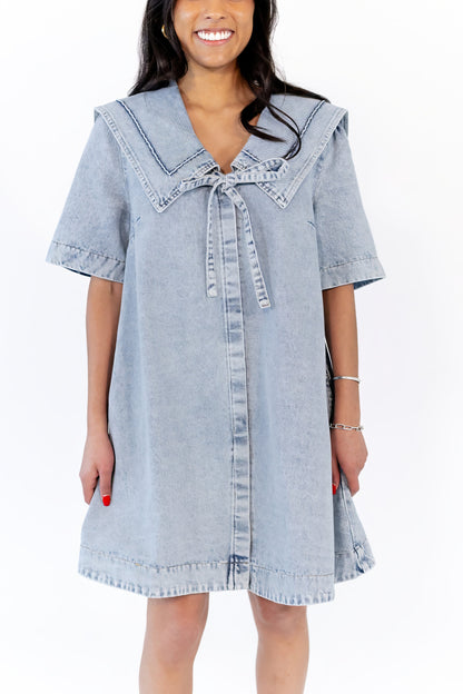 Silvia Collared Denim Dress