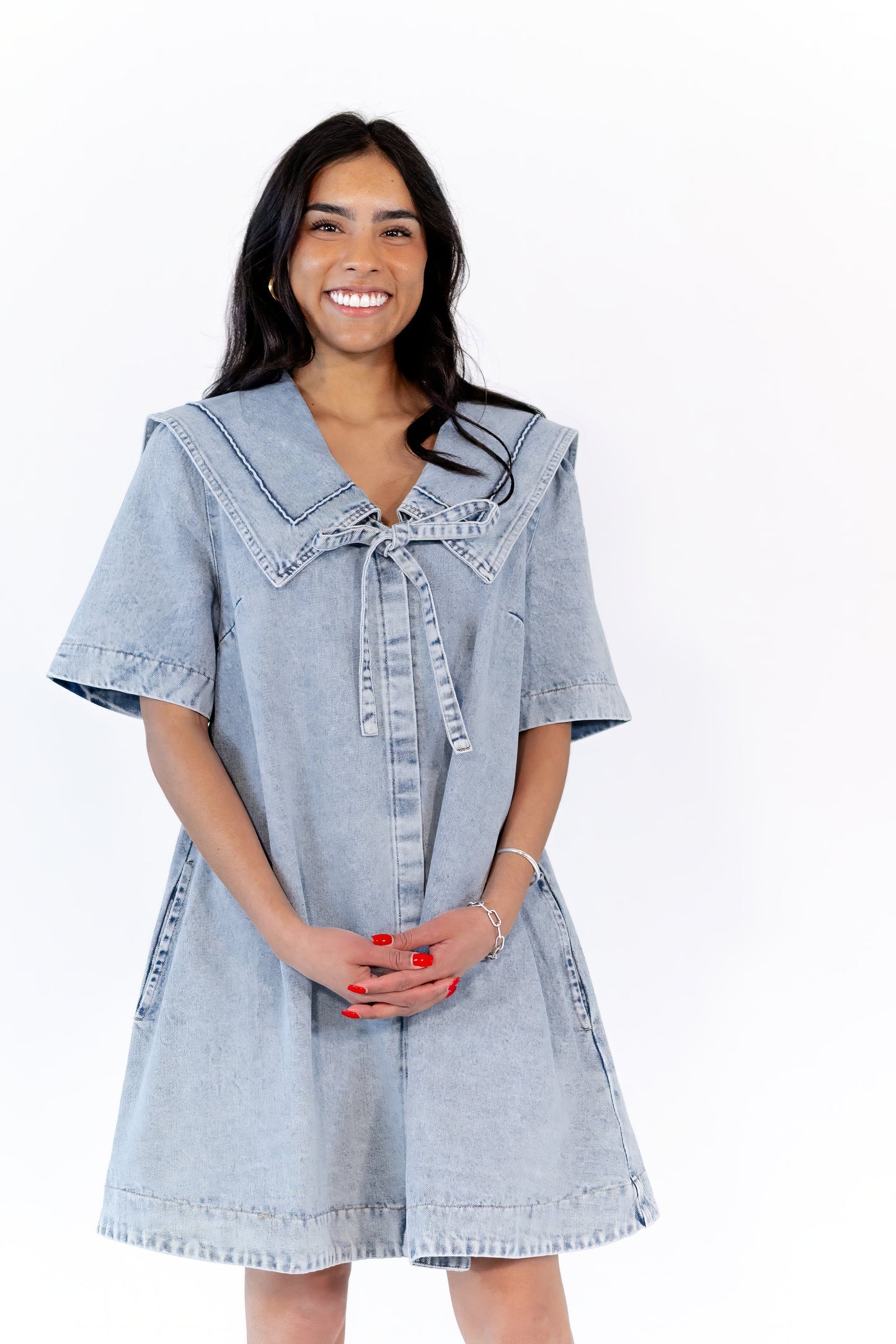 Silvia Collared Denim Dress