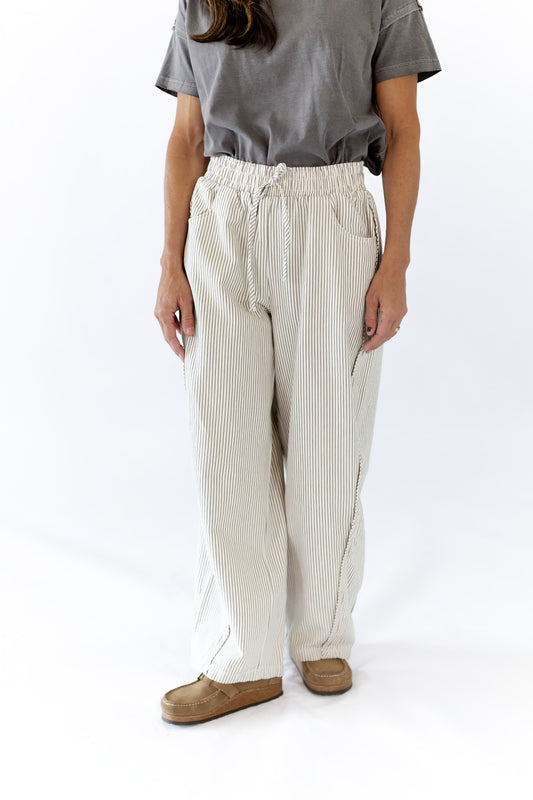 Lucia Striped Tie Waist Pants