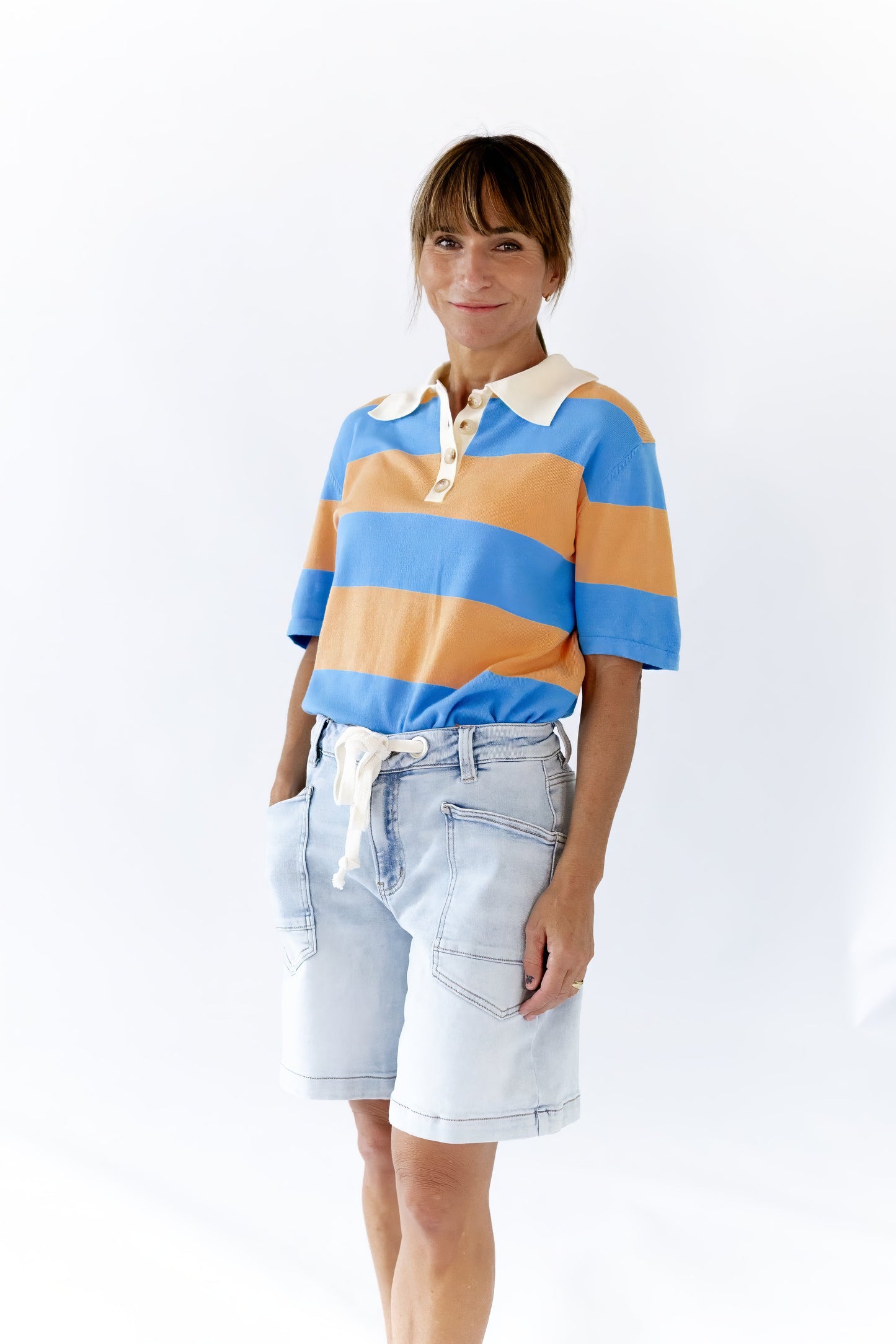 Drawstring Light Wash Jorts