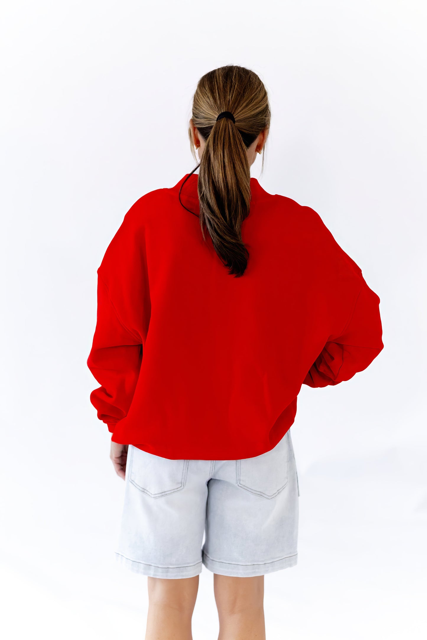 Flag Embroidered Plush Sweatshirt