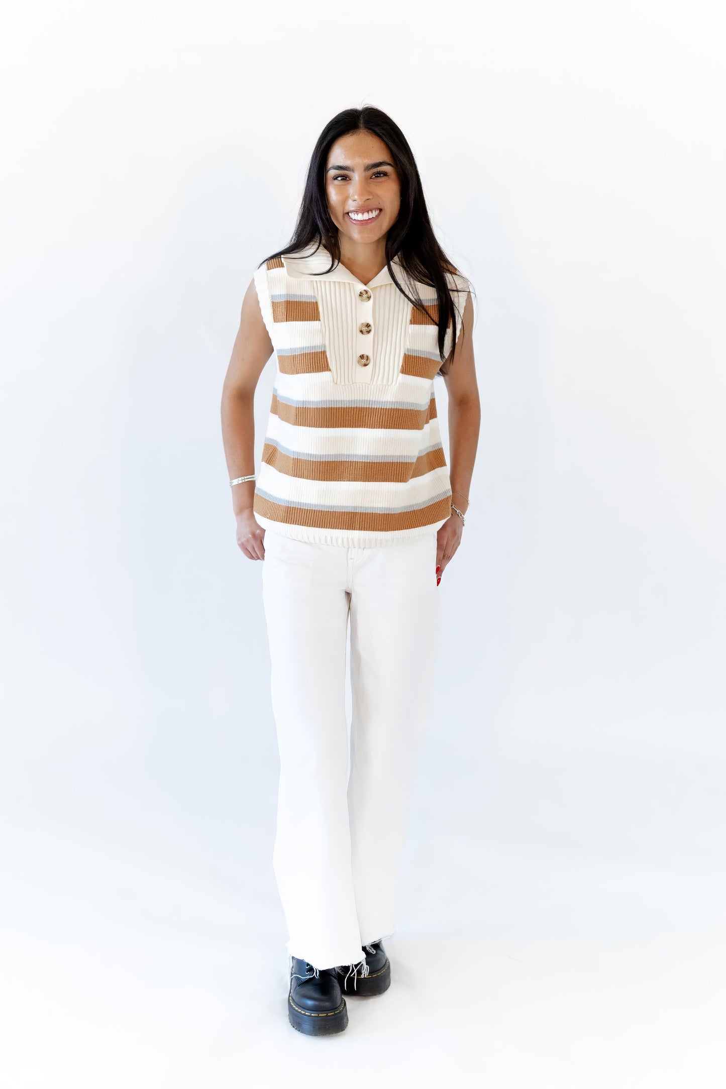 Lulu Cream and Camel Vest