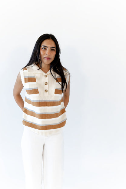 Lulu Cream and Camel Vest