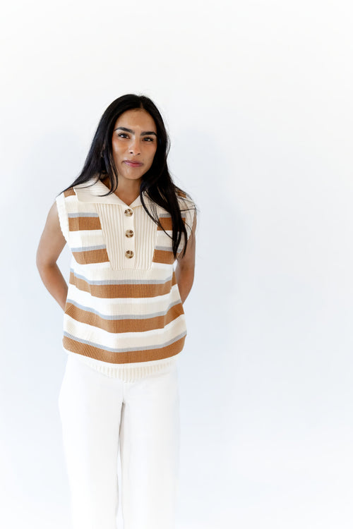 Lulu Cream and Camel Vest