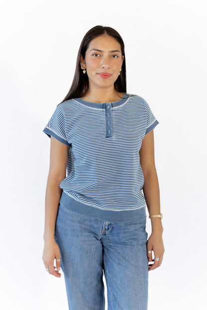Ashlie Striped Henley Top