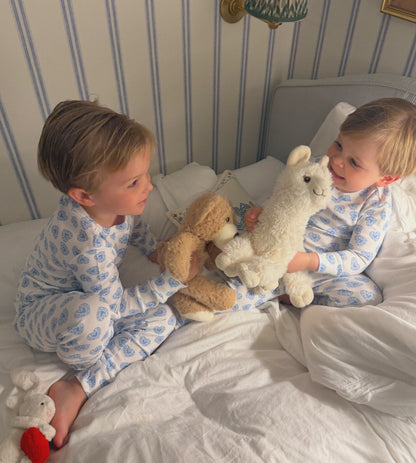 The Tiny Sully PJ Set - Blue Doily Heart