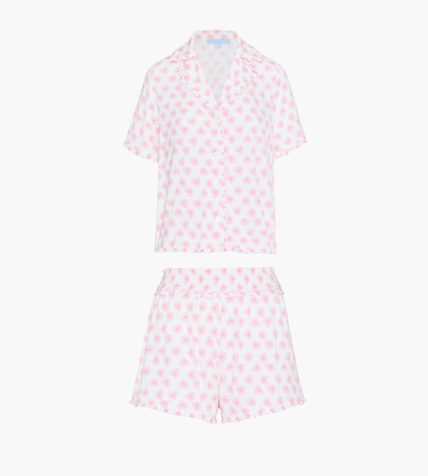 The Paige Pajama Set - Pink Doily Heart