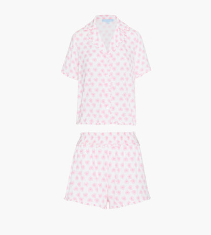 The Paige Pajama Set - Pink Doily Heart