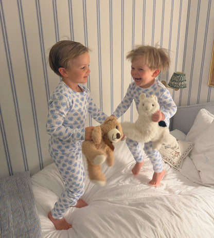 The Tiny Sully PJ Set - Blue Doily Heart
