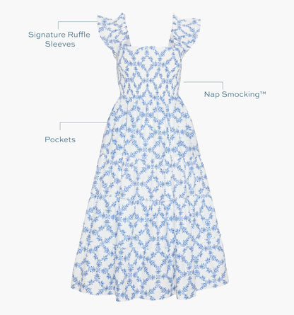 The Ellie Nap Dress - Blue Marigold Block