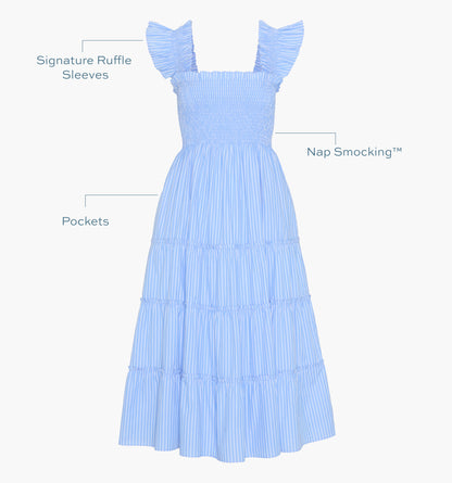 The Ellie Nap Dress - Blue Stripe