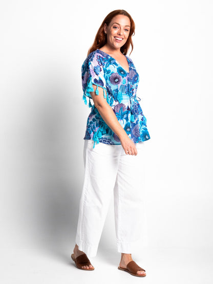 Chilli Tassel Top in Blue Lilac