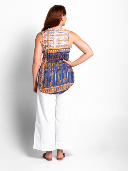 Chilli Top in Aztec Blue