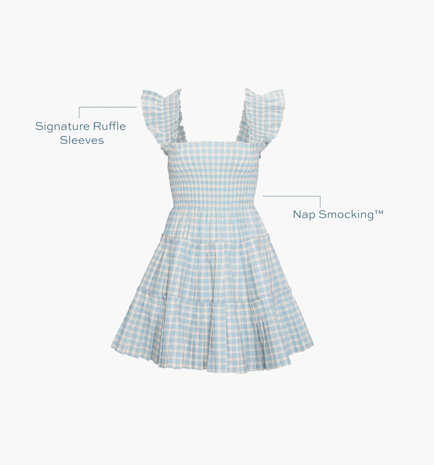 The Charlotte Nap Dress - Blue/Red Gingham