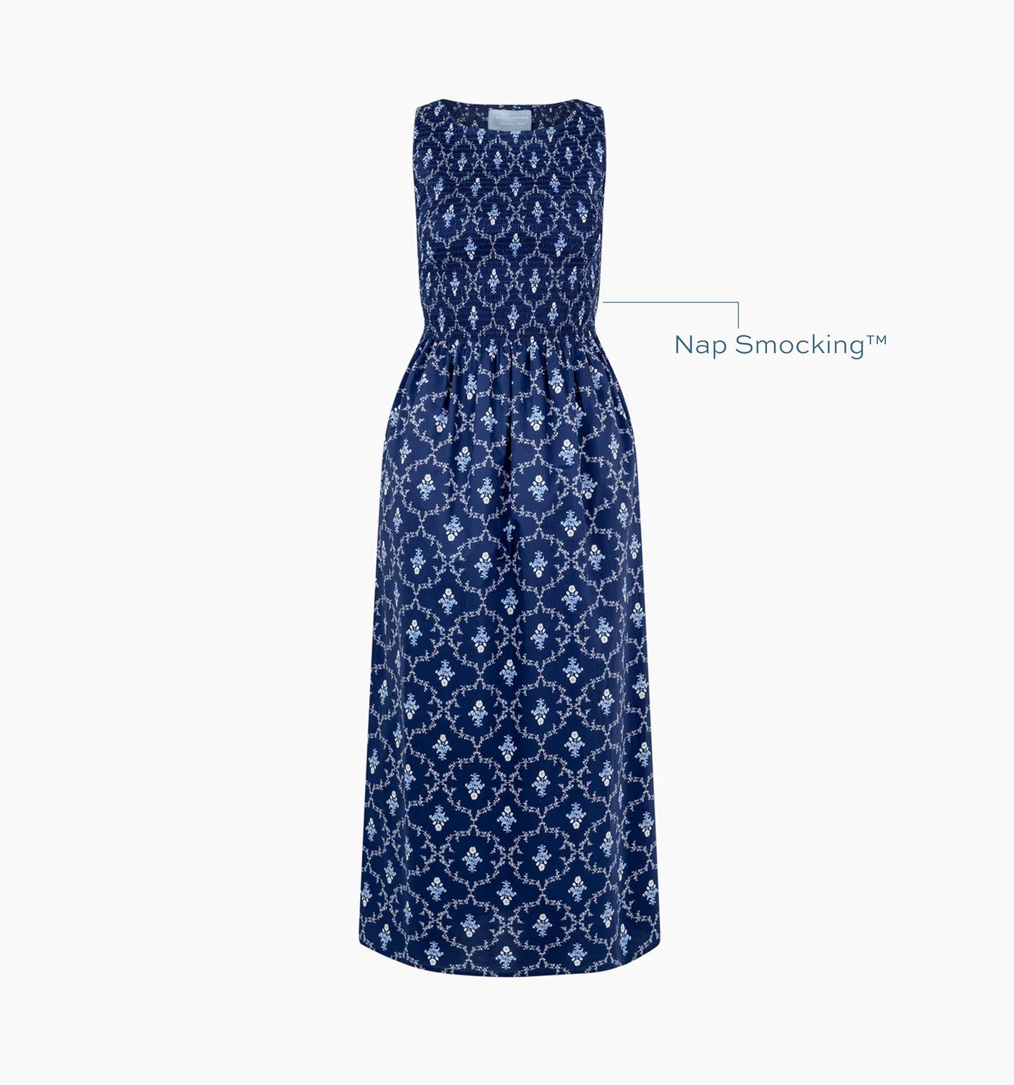 The Cosima Nap Dress - Navy Trellis