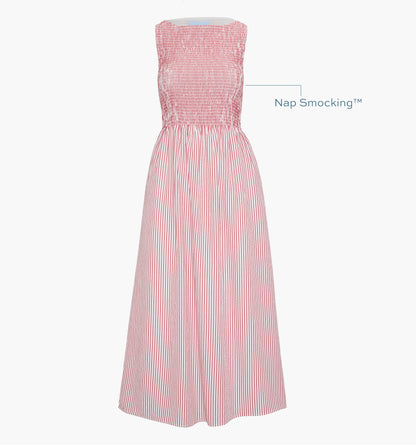 The Cosima Nap Dress - Red Ticking Stripe