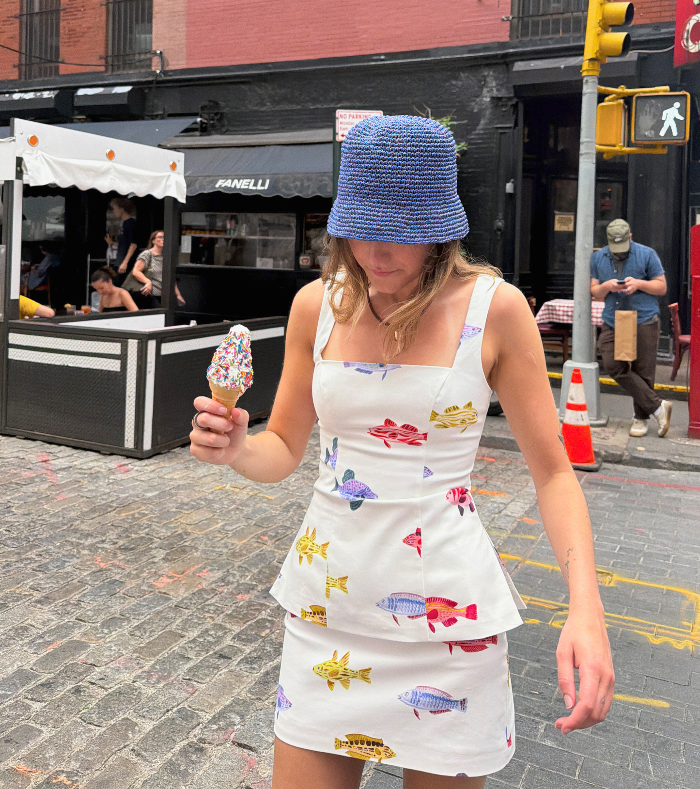 The Emma Top - White Rainbow Fish