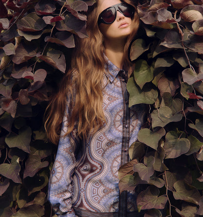 The Liv Top - Brown Cobalt Medallion