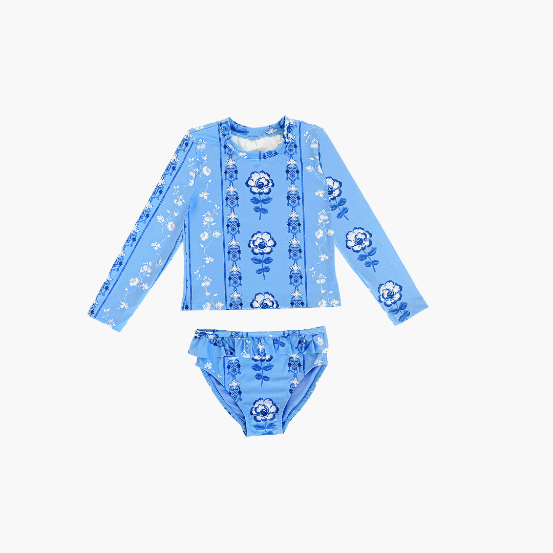 The Baby Ariel Rashguard - Blue Arcadia Border