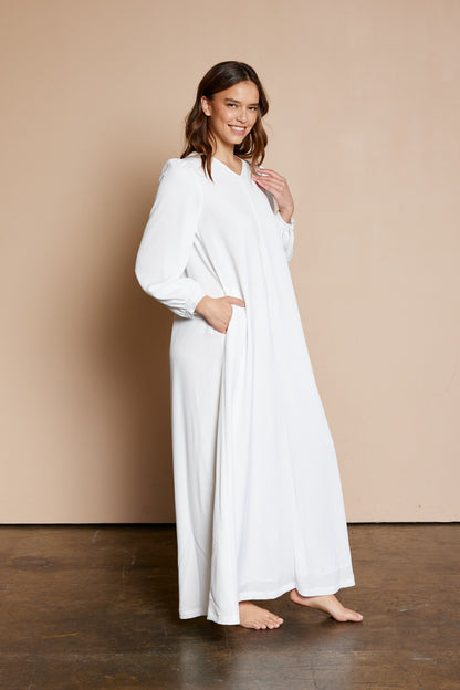 The Half-Zip White Dress