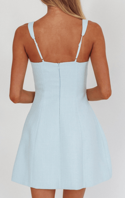 Echoed Devotion Mini Dress - Blue