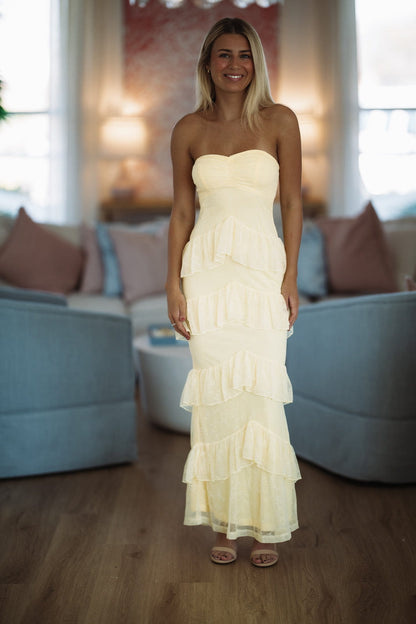 Dreams in Motion Maxi Dress - Butter Yellow