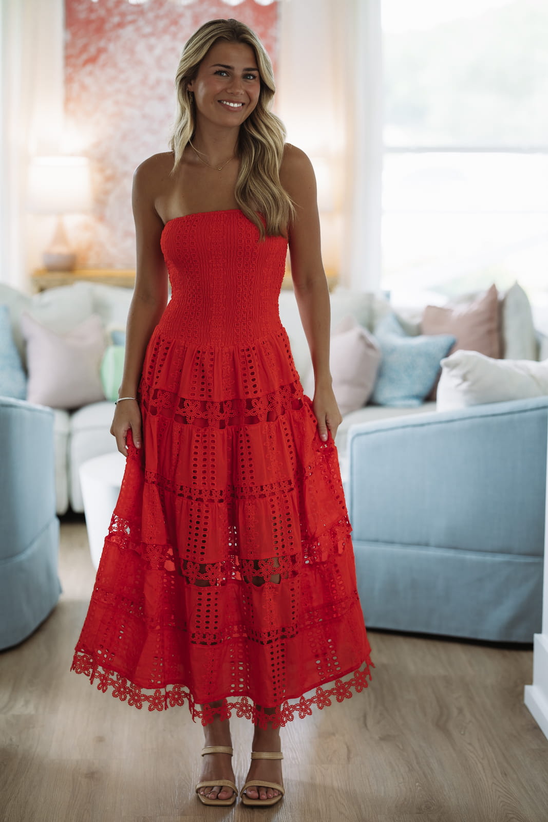 May I Have Your Attention Please Midi Dress - Red