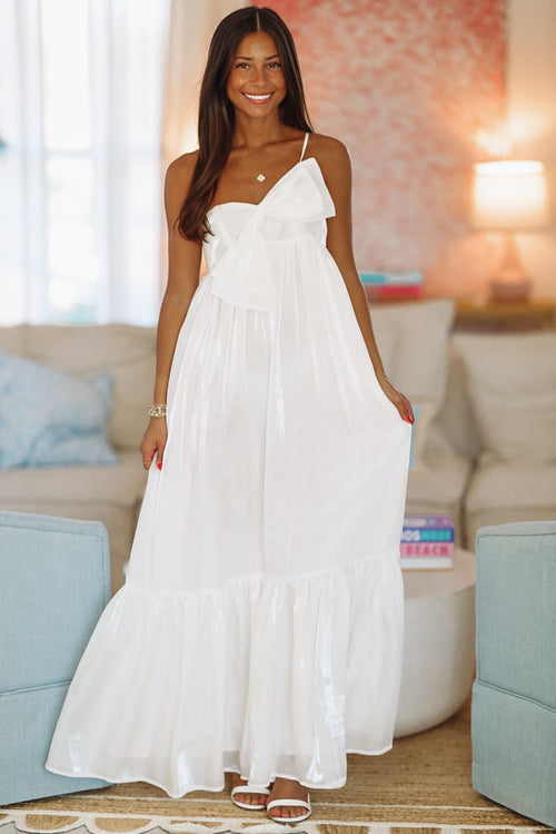 Dance Floor Bound Maxi Dress - White