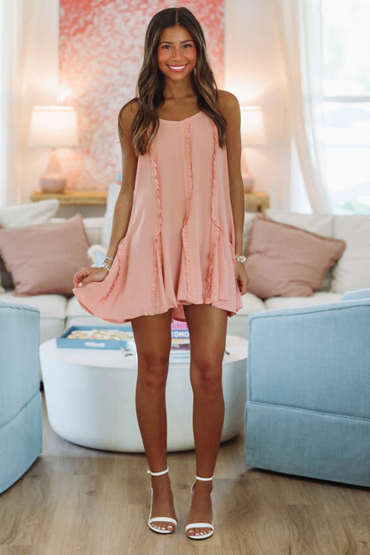 Desert Sky Mini Dress - Coral