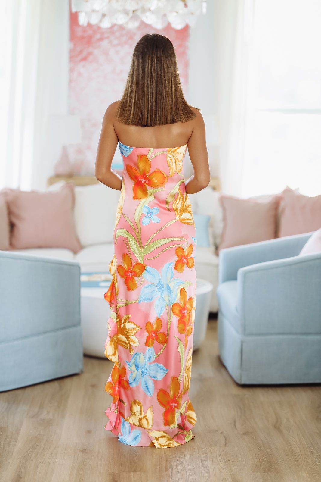 Summer on the Sound Maxi Dress - Pink and Yellow