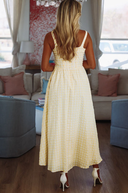 Fresh Lemonade Maxi Dress By Line and Dot - White and Yellow