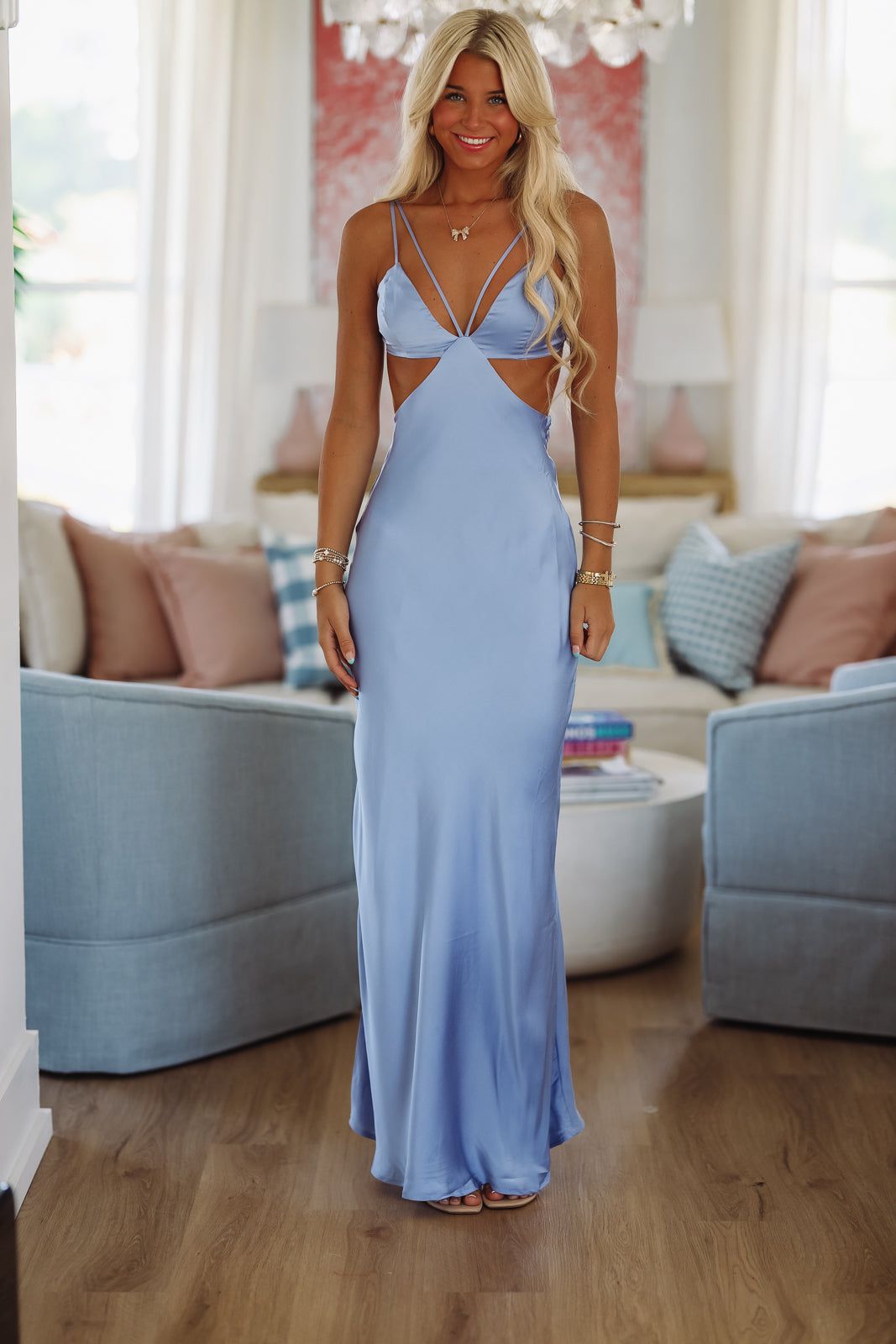 All Eyes on Her Maxi Dress - Blue