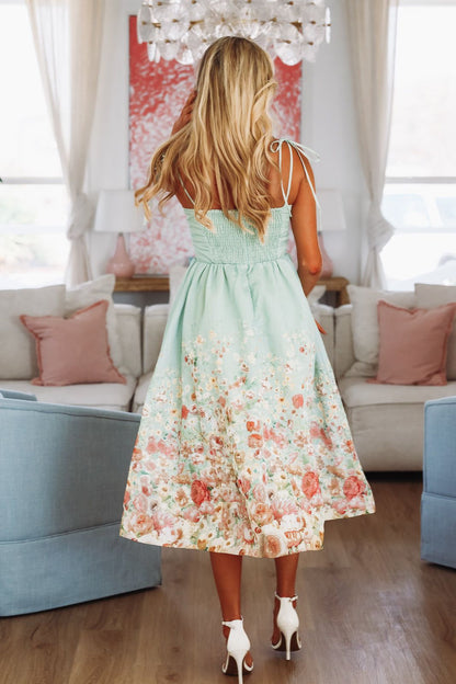 Garden Essence Midi Dress - Sage