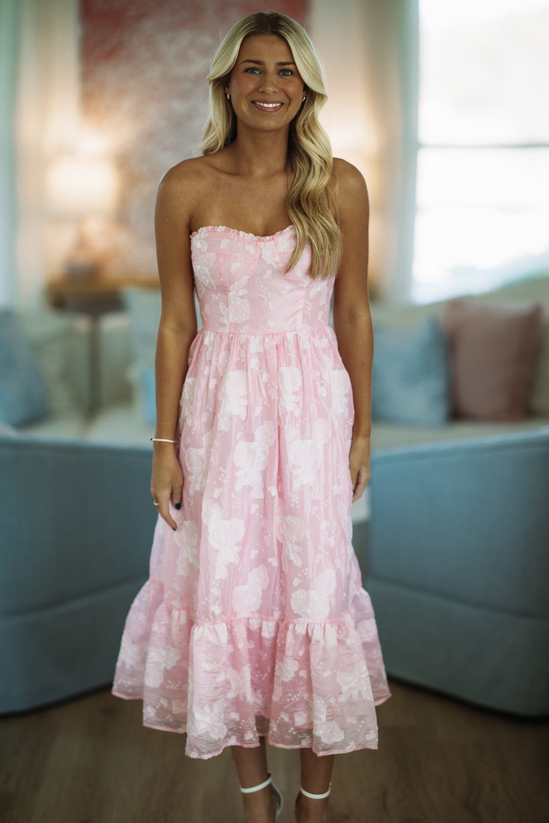 Dreamer Girl Midi Dress - Pink