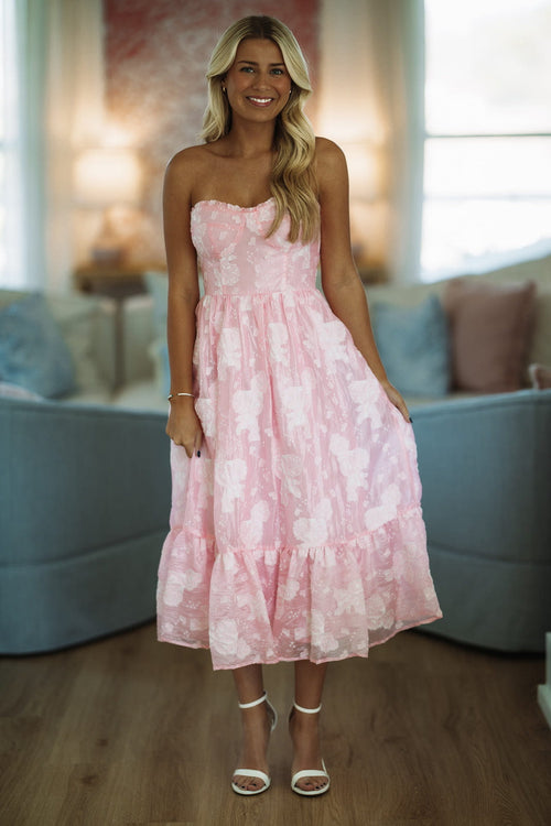 Dreamer Girl Midi Dress - Pink