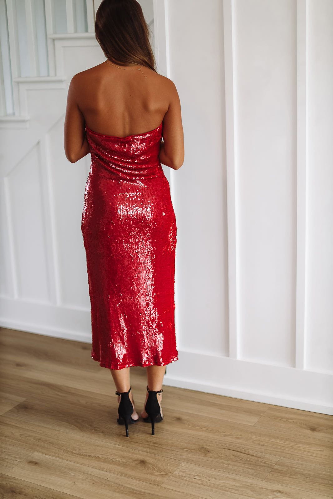 His Love Midi Dress - Red