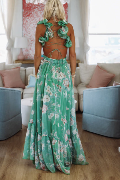 In the Courtyard Maxi Dress - Green