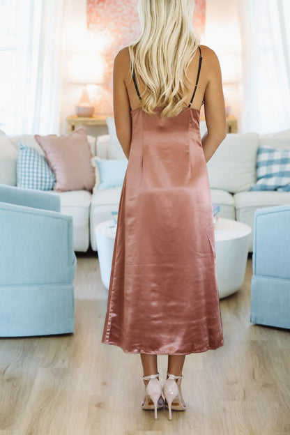 Modern Grace Maxi Dress - Copper Rose and Black