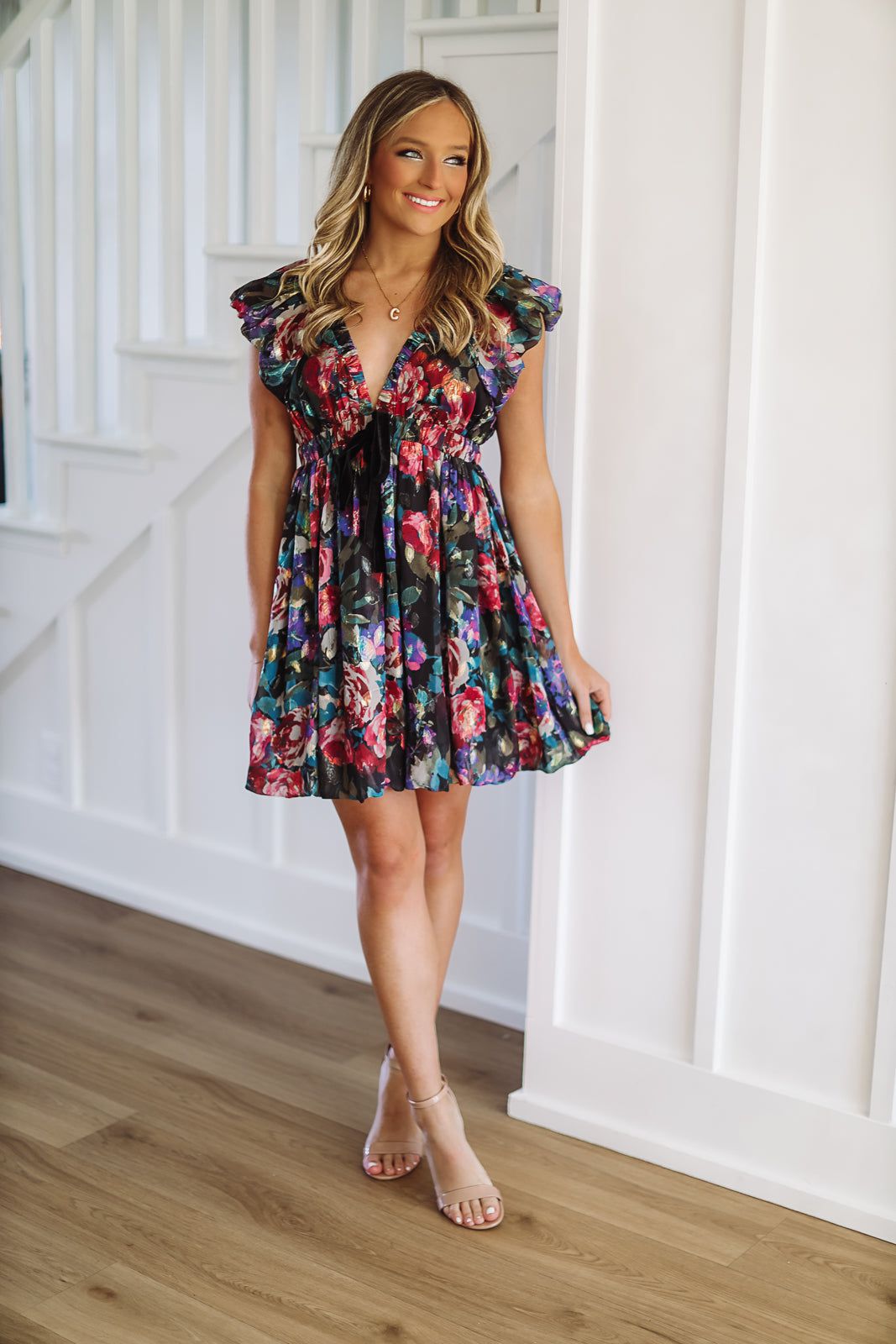 Secret Garden Mini Dress - Purple, Green and Blue