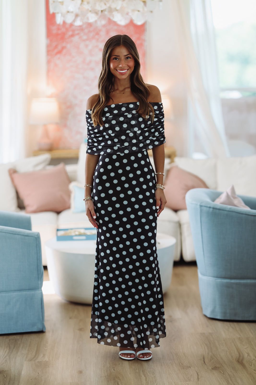 Harlow Midi Dress - Black and White