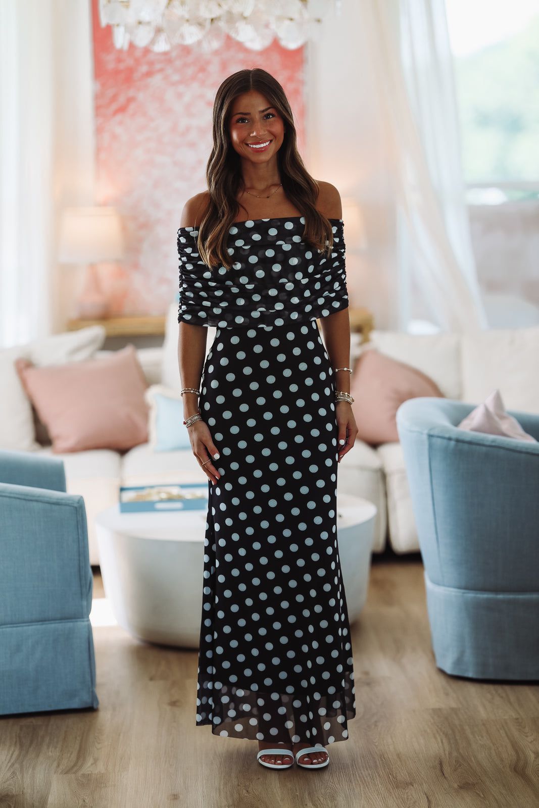 Harlow Midi Dress - Black and White