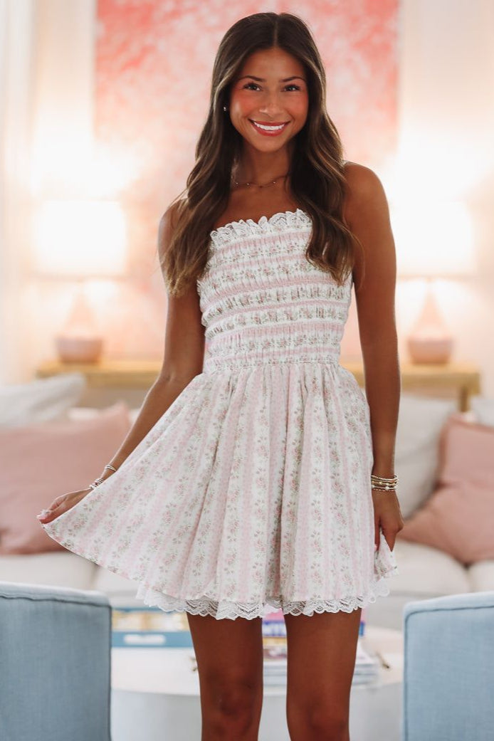 Keeley Print Mini Dress - Pink