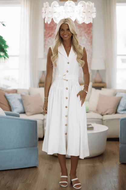 Tennessee Sunsets Maxi Dress - White Denim