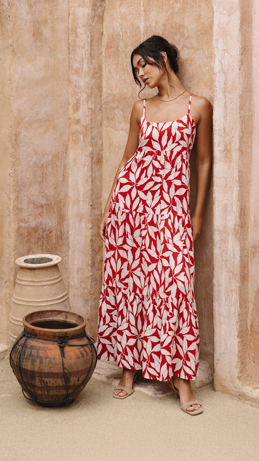 The Lifestyle Heiva Maxi Dress - Laleen Red